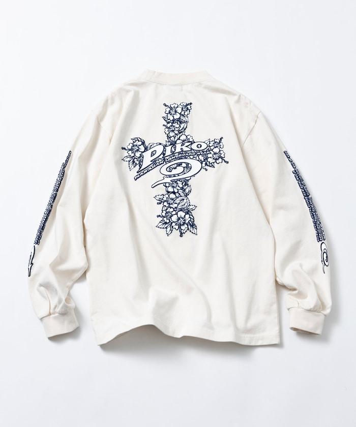 聯名 花卉圖案logo 長袖T恤