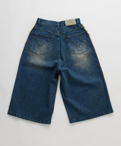 鉚釘裝飾牛仔 8分褲