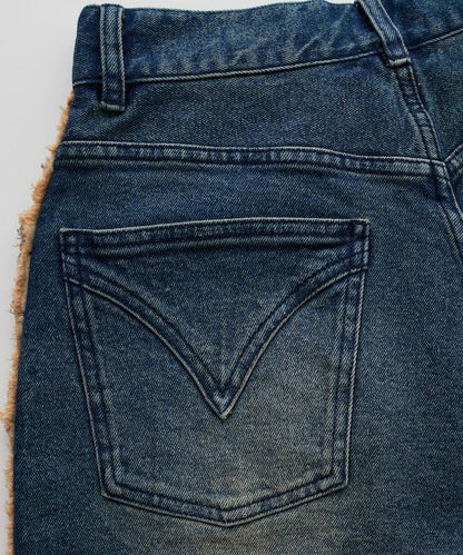 鉚釘裝飾牛仔 8分褲