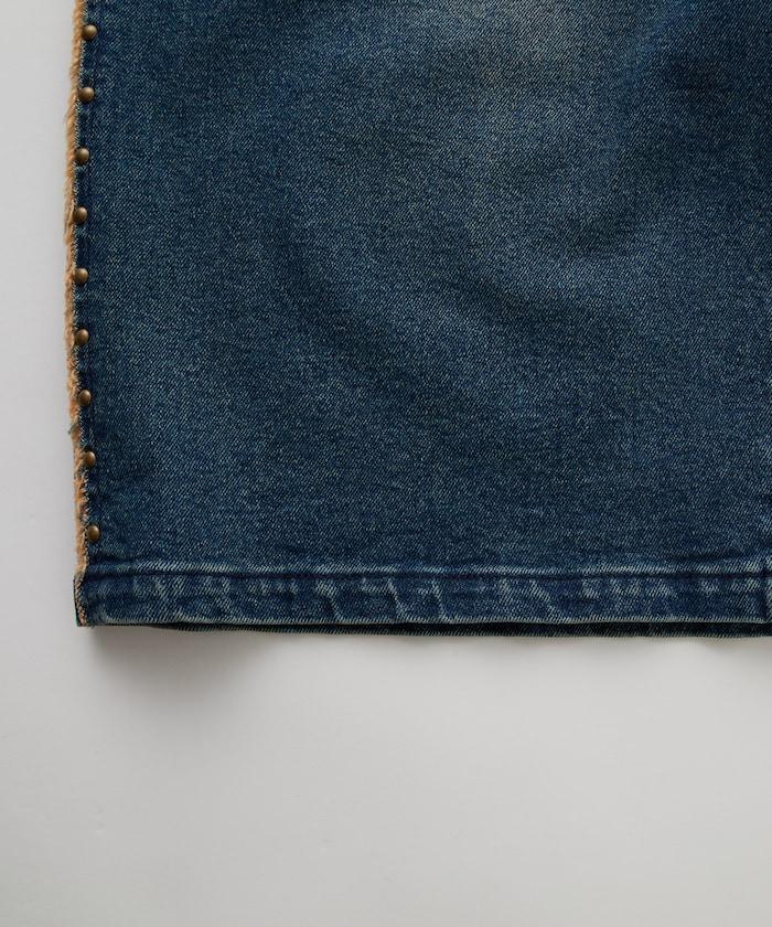 鉚釘裝飾牛仔 8分褲