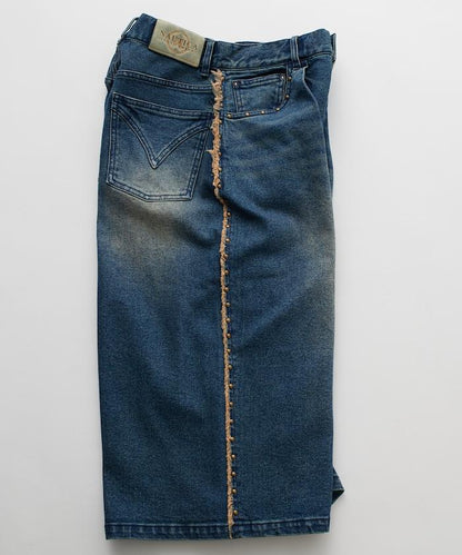 鉚釘裝飾牛仔 8分褲