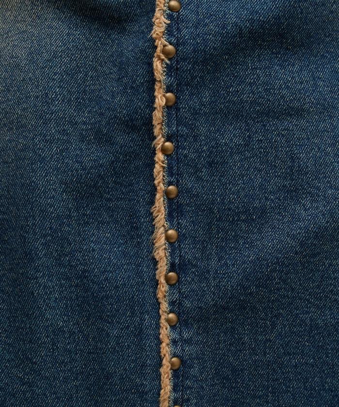 鉚釘裝飾牛仔 8分褲