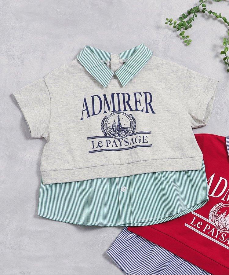 【連衣裙】襯衫圖案印花T恤