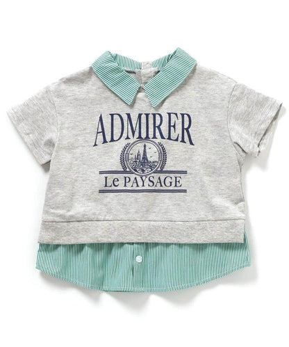 【連衣裙】襯衫圖案印花T恤