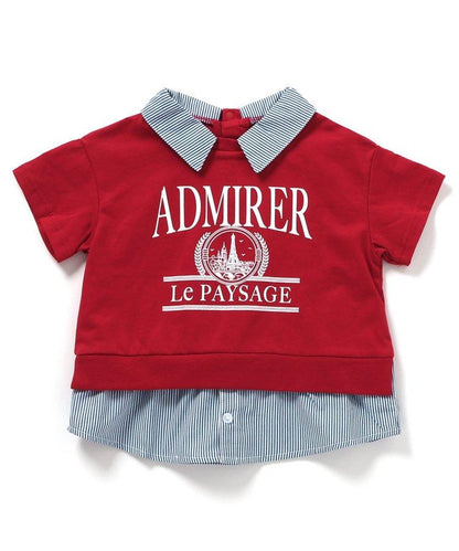 【連衣裙】襯衫圖案印花T恤