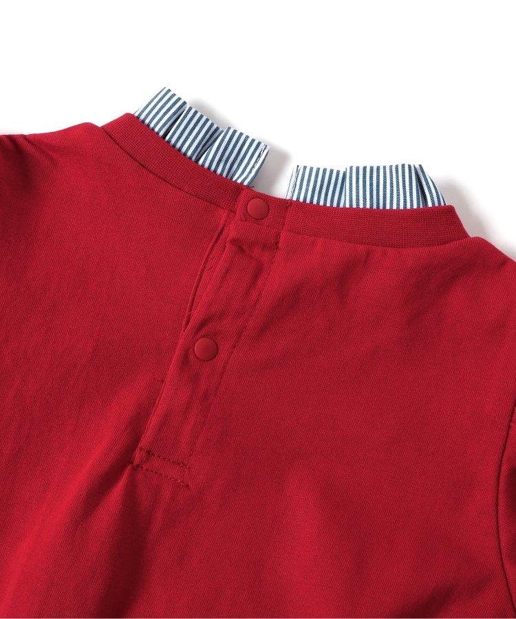 【連衣裙】荷葉領疊層logo印花T恤