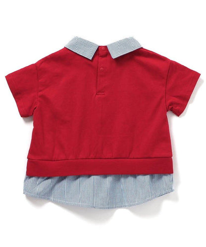 【連衣裙】襯衫圖案印花T恤