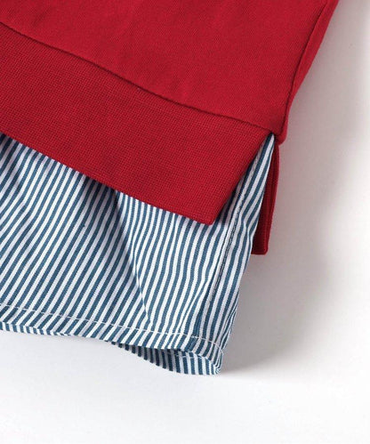 【連衣裙】襯衫圖案印花T恤