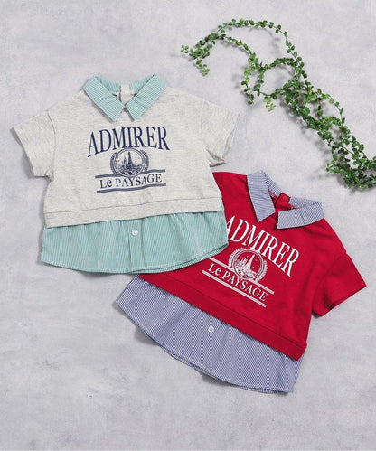 【連衣裙】襯衫圖案印花T恤