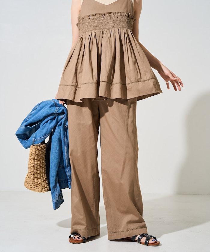 印度風格階梯賽褶皺休閒褲（可搭配套裝）