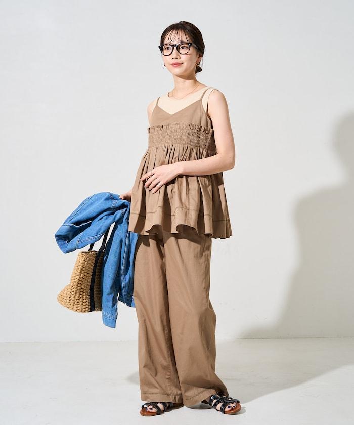 印度風格階梯賽褶皺休閒褲（可搭配套裝）