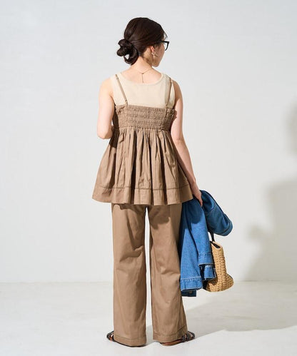 印度風格階梯賽褶皺休閒褲（可搭配套裝）