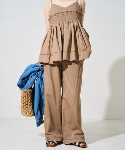 印度風格階梯賽褶皺休閒褲（可搭配套裝）