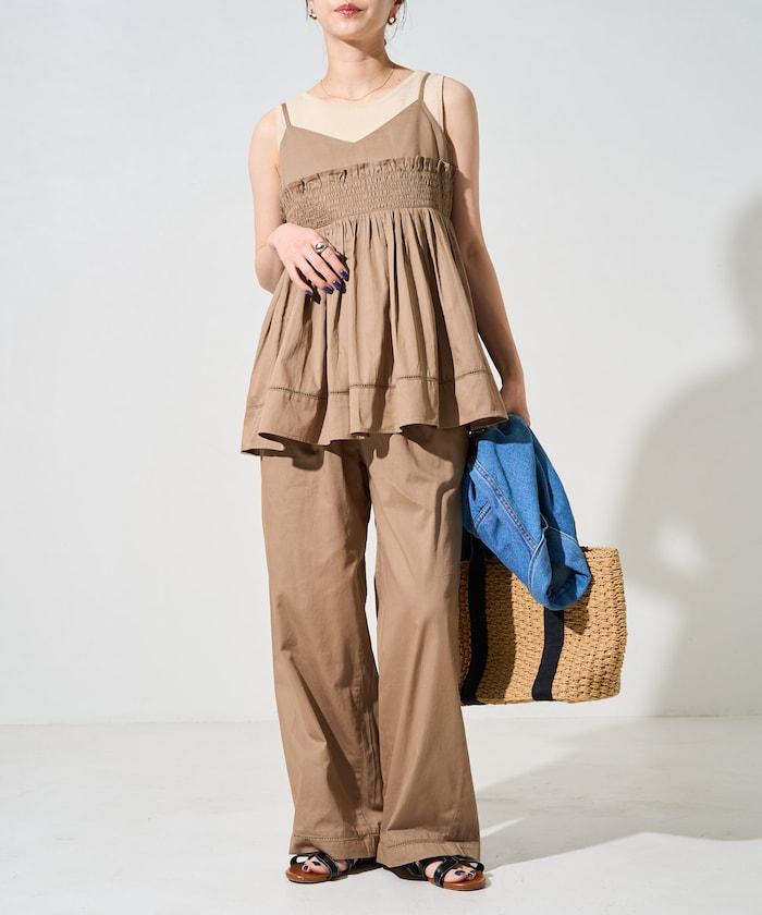 印度風格階梯賽褶皺休閒褲（可搭配套裝）