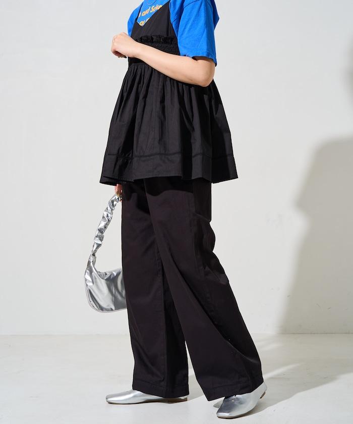 印度風格階梯賽褶皺休閒褲（可搭配套裝）