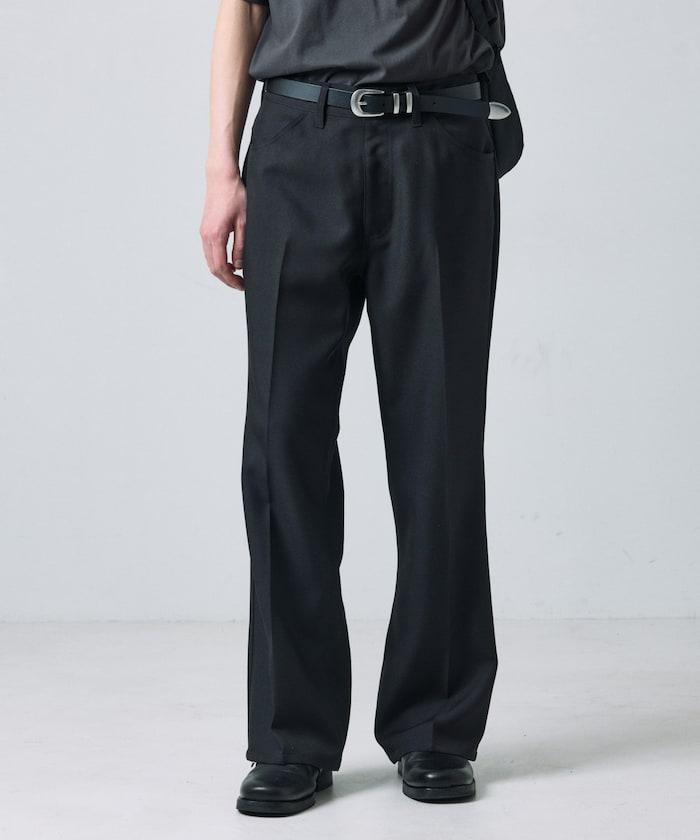 修身款彈力斜紋闊腿褲