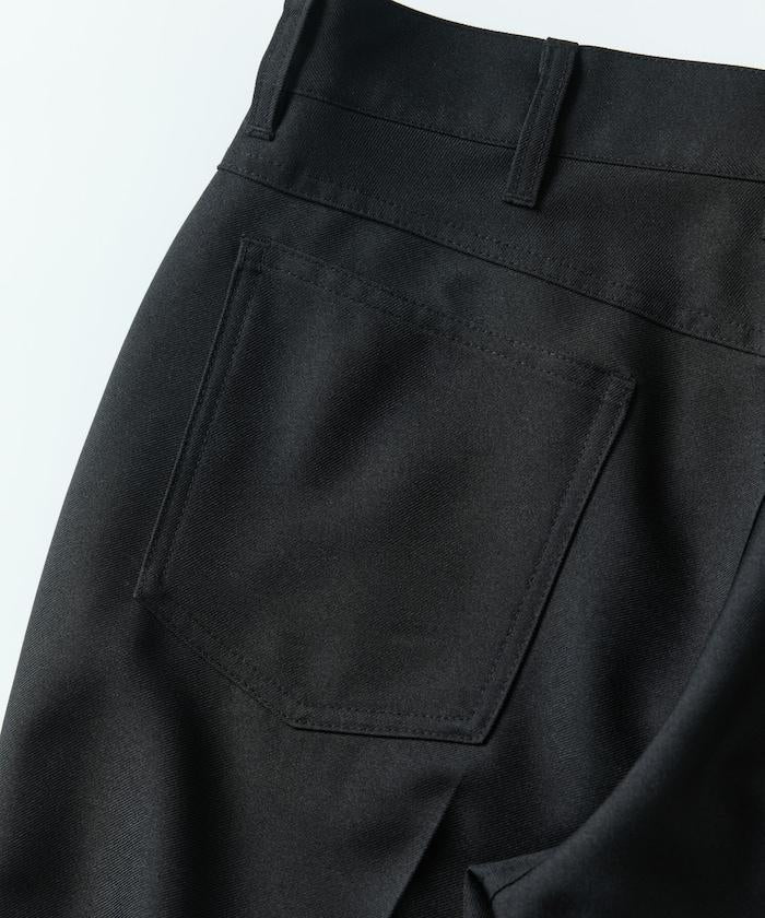 修身款彈力斜紋闊腿褲