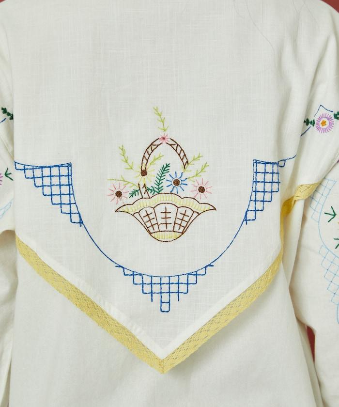 雨傘領 刺繡 襯衫外套