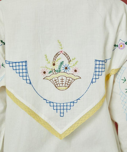 雨傘領 刺繡 襯衫外套