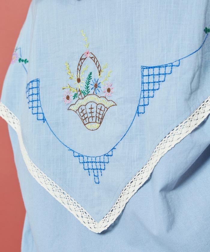 雨傘領 刺繡 襯衫外套