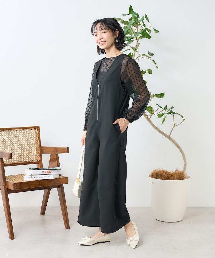 亞麻觸感連體褲