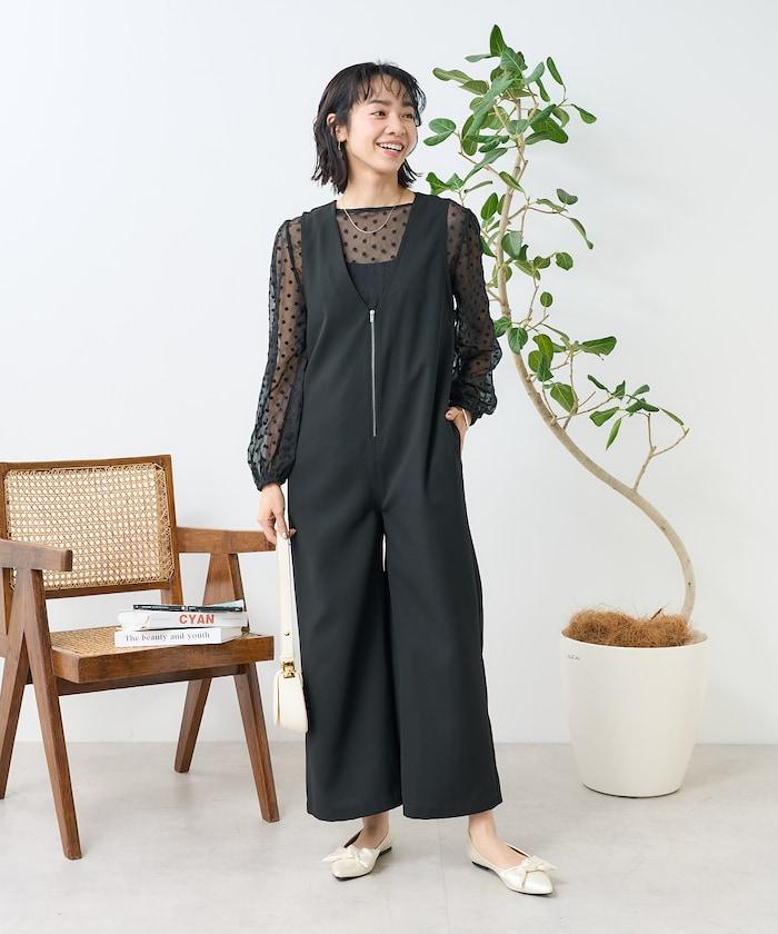 亞麻觸感連體褲