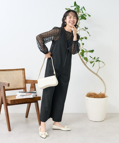 亞麻觸感連體褲