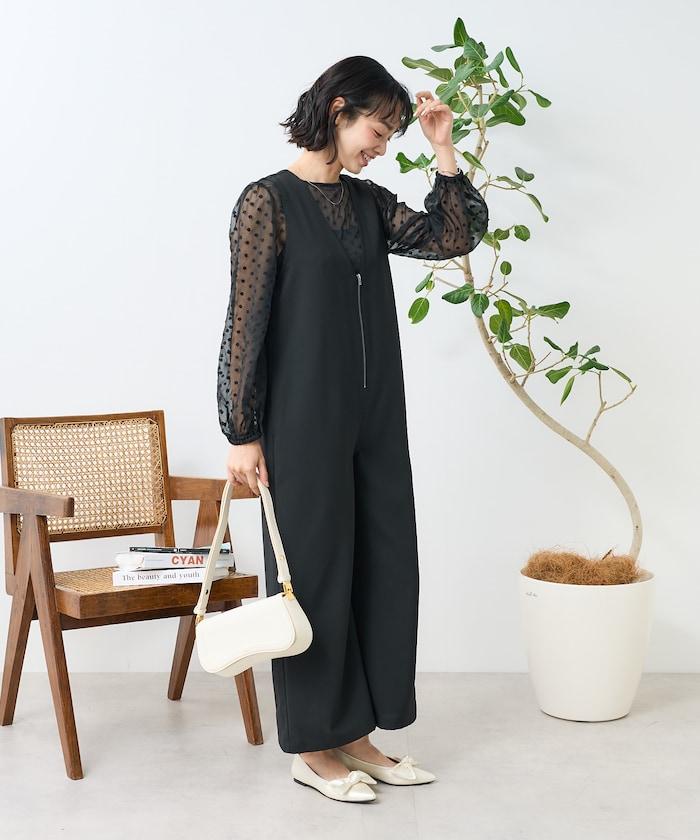 亞麻觸感連體褲