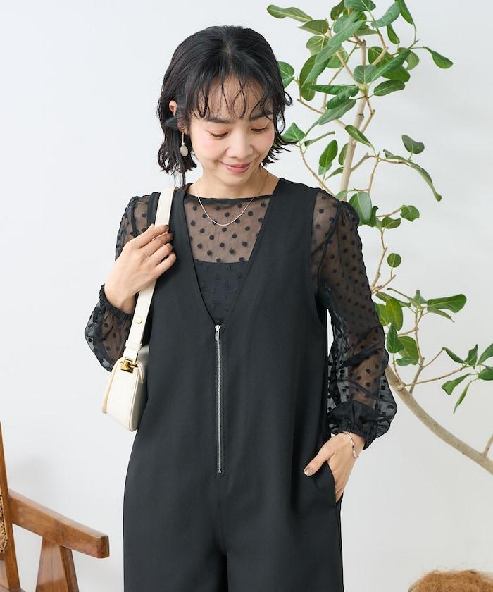 亞麻觸感連體褲