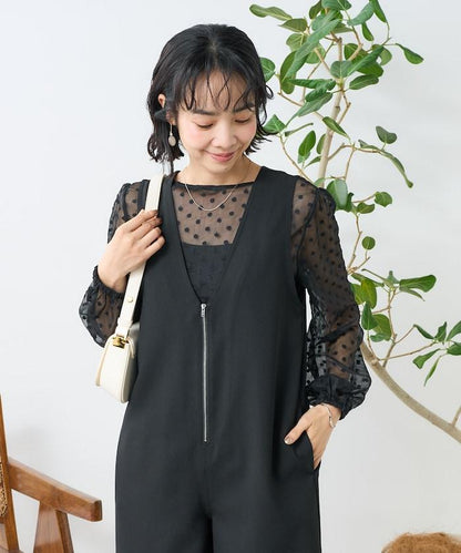 亞麻觸感連體褲