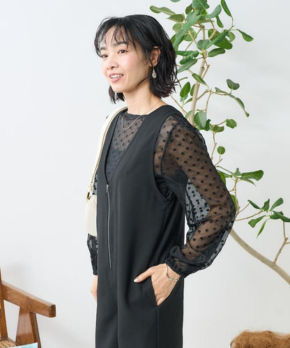 亞麻觸感連體褲