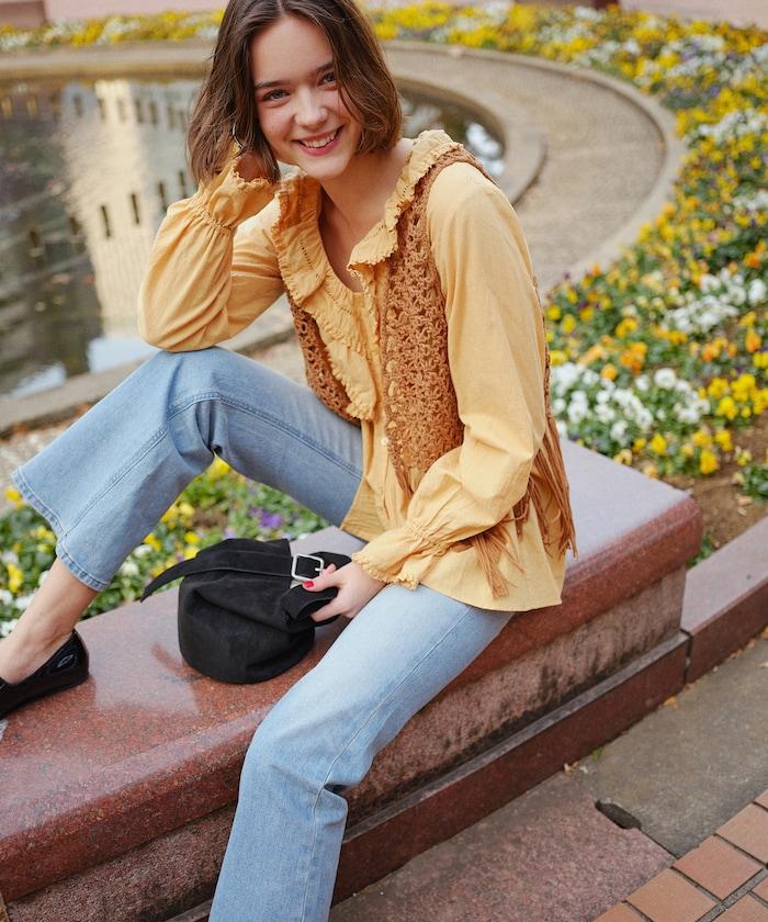 流蘇圖案編織馬甲