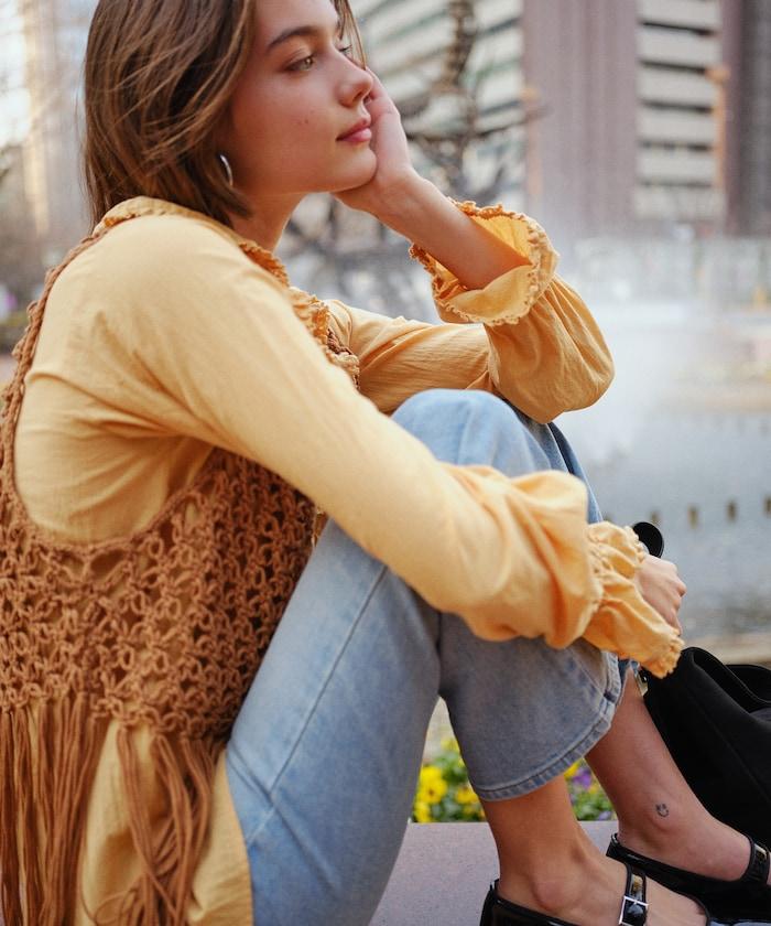 流蘇圖案編織馬甲