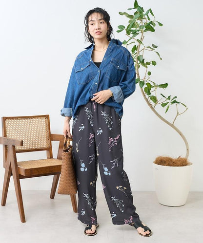 大花印花 寬鬆長褲