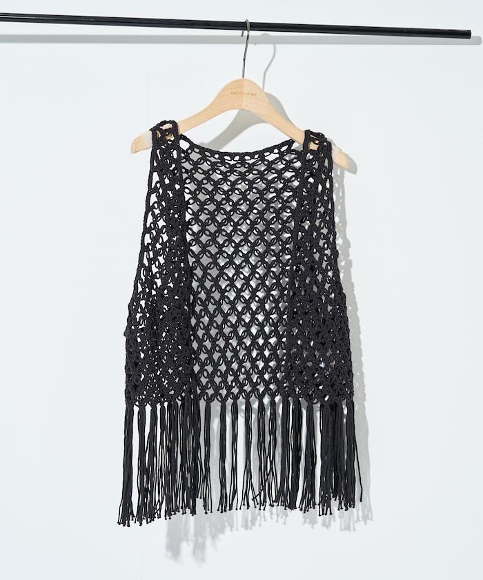 流蘇圖案編織馬甲