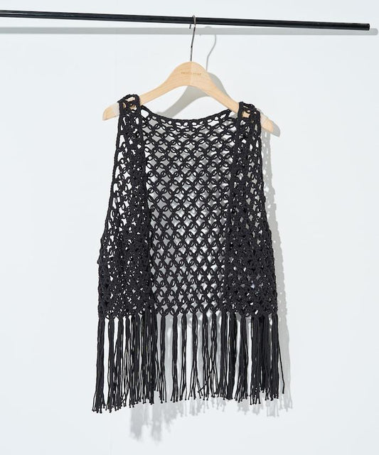 流蘇圖案編織馬甲