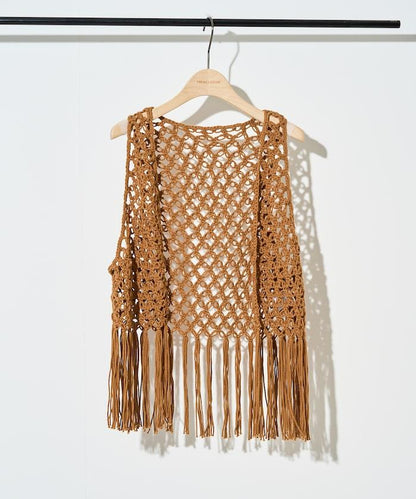 流蘇圖案編織馬甲