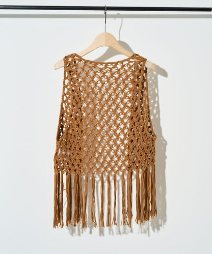 流蘇圖案編織馬甲