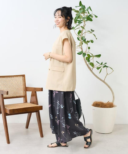 接觸冷感/UV 亞麻觸感 雙層背心＜套裝搭配適用＞