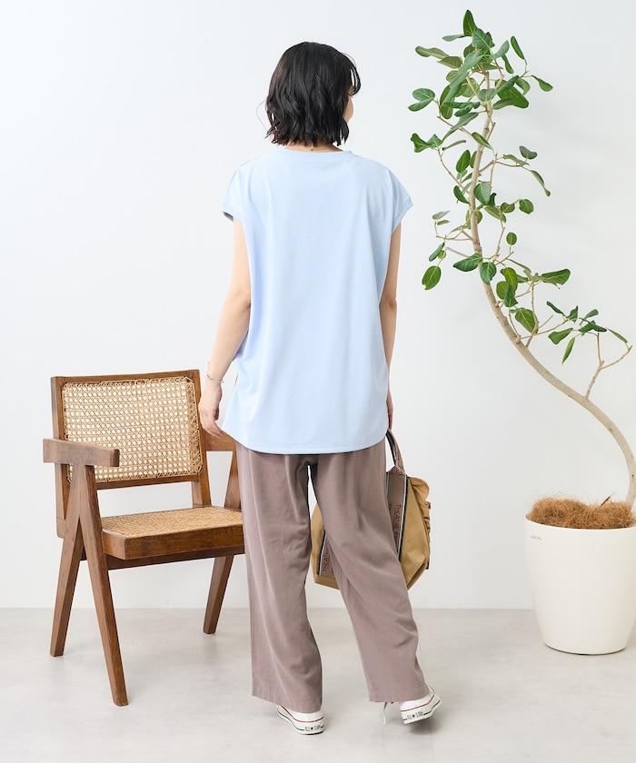 <接觸冷感/UV> 《空氣》DRY HIGHCOOL 法式短袖T恤