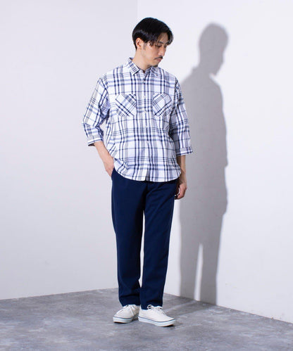 【GLOSTER/格洛斯特】輕盈巴拿馬材質七分袖襯衫