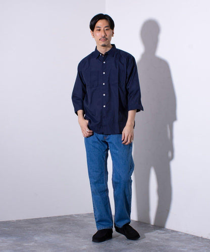 【GLOSTER/格洛斯特】輕盈巴拿馬材質七分袖襯衫
