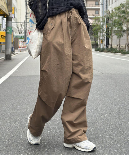 棉尼龍細褶褲