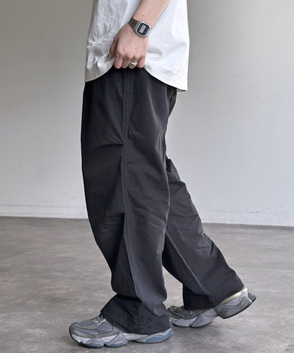 棉尼龍細褶褲
