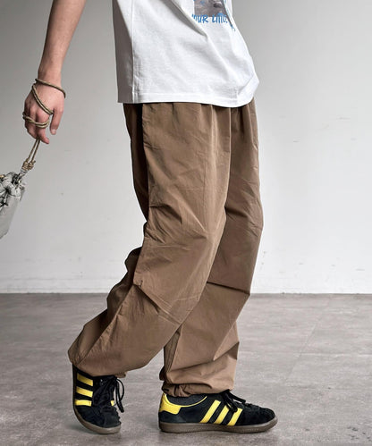 棉尼龍細褶褲