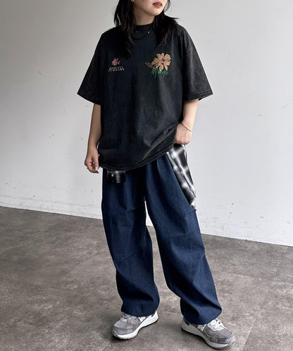 棉尼龍細褶褲
