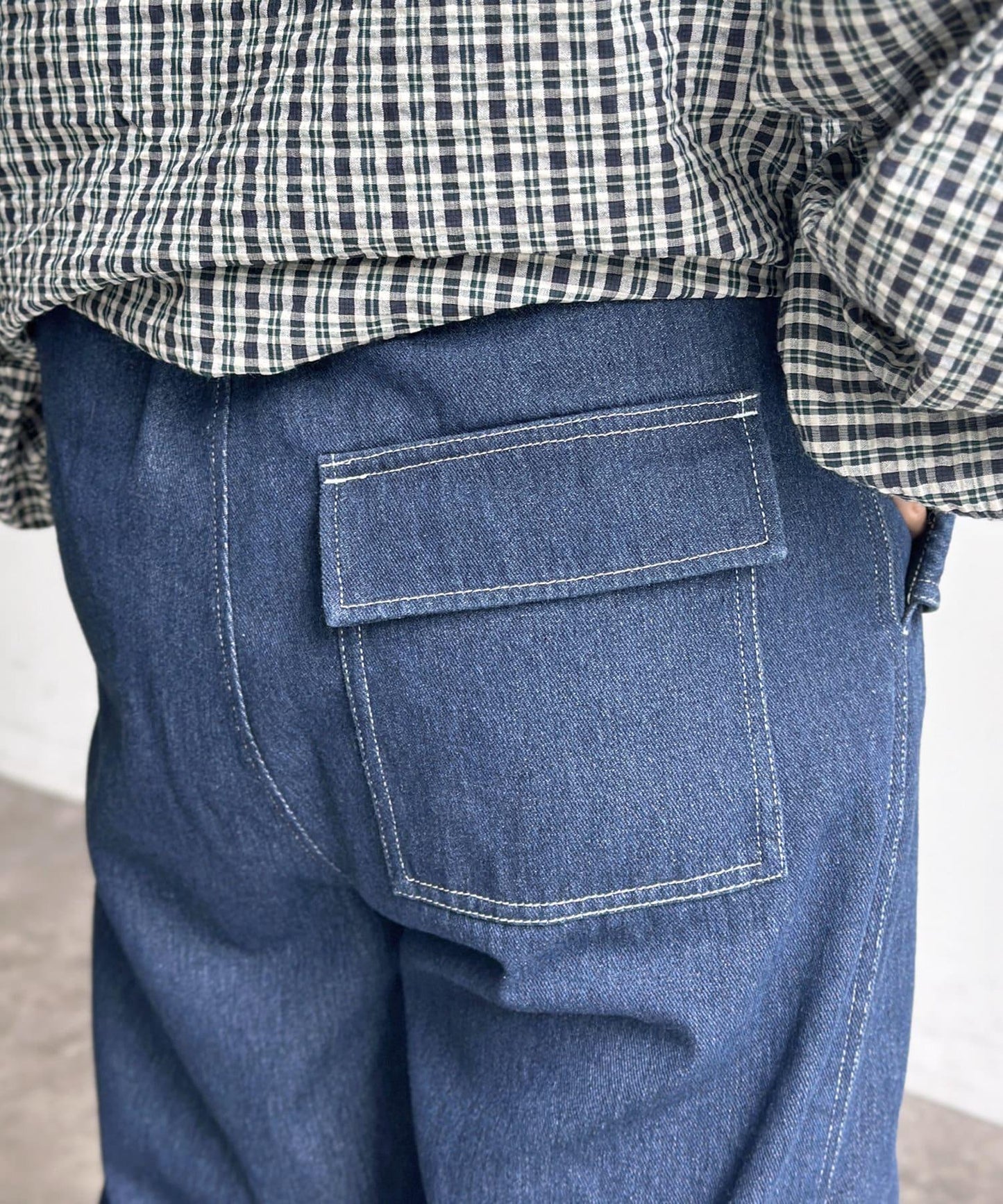 棉尼龍細褶褲