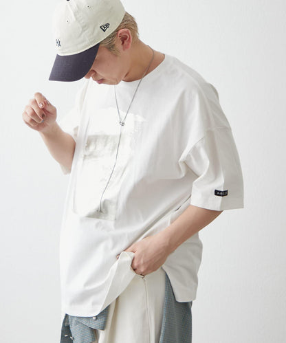 【NUNIFE/】箔印花大T-shirt