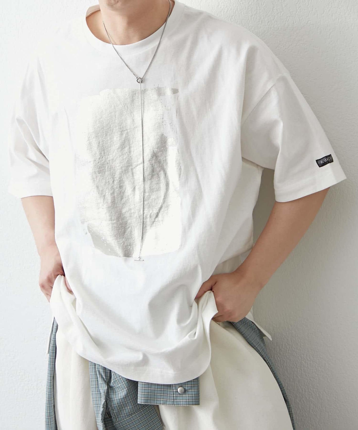 【NUNIFE/】箔印花大T-shirt