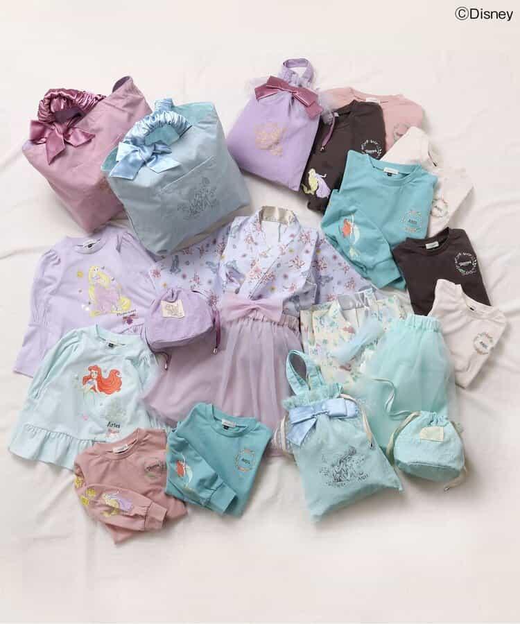 《迪士尼》角色/公主 簡易梳妝蕾絲寬褲